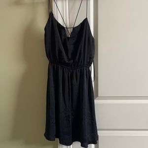 Forever 21 Strappy Black Satin Dress
